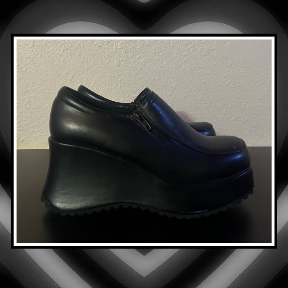 Vintage 90s y2k Chunky Platform Loafer Shoes
